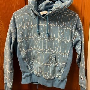 Champion women’s blue hoodie with writing